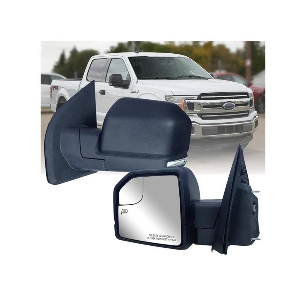 LONGLING Left Driver Power Heated Mirror Black 17-20 Ford F-150‎ Signal Convex